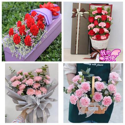 送白山市浑江区江源区抚松县同城鲜花店38女王节康乃馨送妈妈婆婆