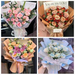 桂林市秀峰叠彩区象山七星区同城鲜花店情人节玫瑰花束礼盒送女友