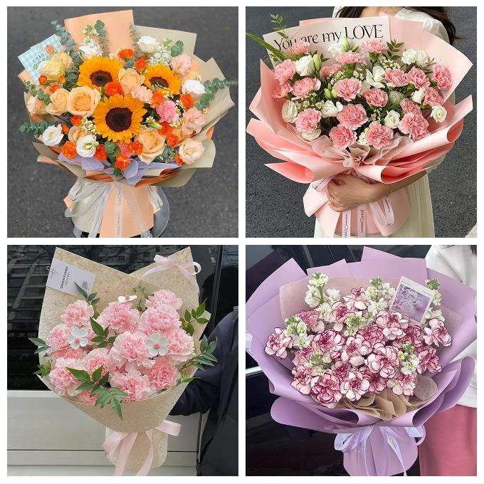 北京大兴西红门观音寺天宫院同城鲜花店送康乃馨百合长辈生日花束