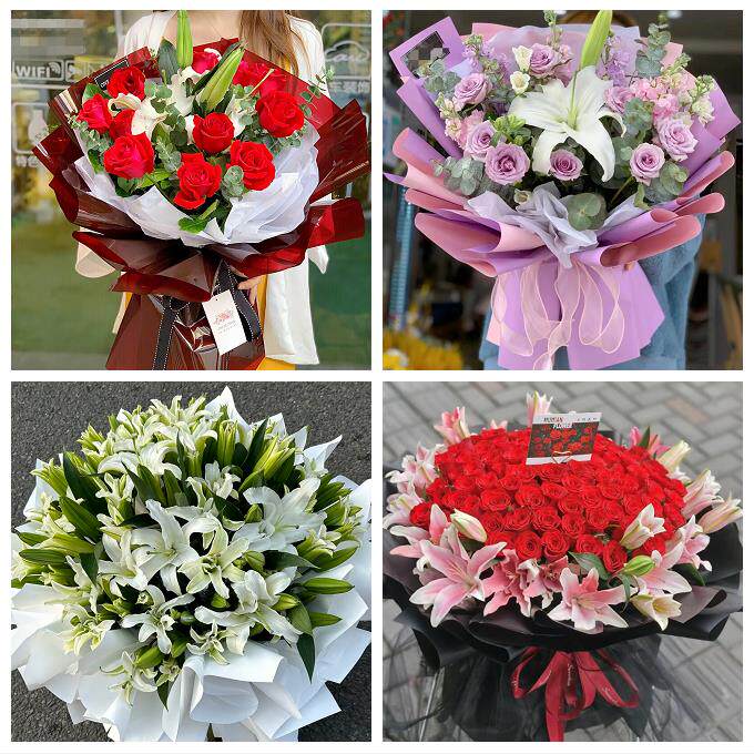 唐山市乐亭迁西玉田县唐海县同城鲜花店送闺蜜女朋友百合玫瑰花束