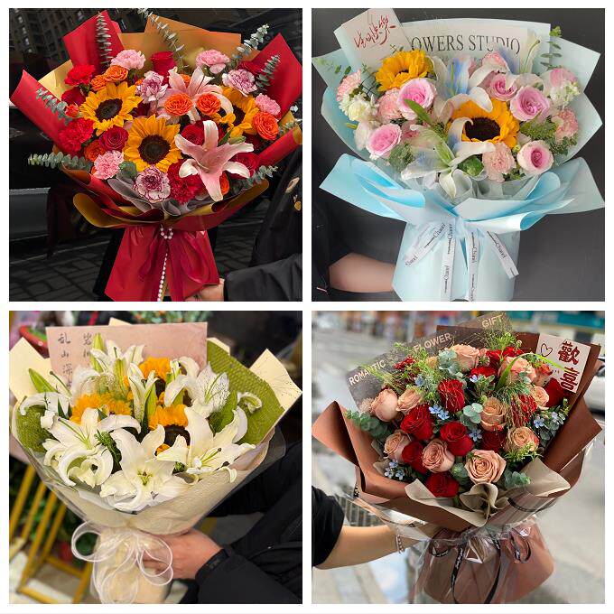 向日葵玫瑰混搭花束送朋友湛江遂溪徐闻县廉江雷州吴川同城鲜花店