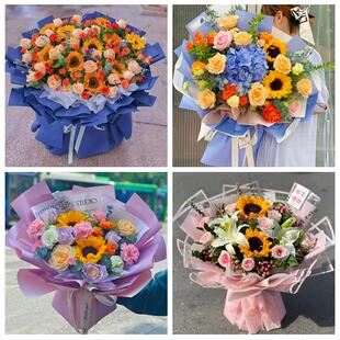 四川广安市武胜县邻水县华蓥市同城鲜花店学生高考向日葵玫瑰花束