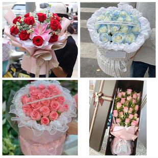 沧州市南皮吴桥县献县孟村县同城鲜花店情人节玫瑰花束礼盒送女友