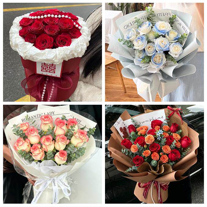 520玫瑰花束礼盒送女友上海市浦东新区张江三林惠南镇同城鲜花店