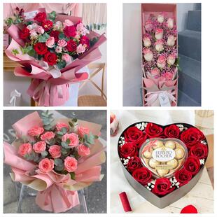 河南驻马店市汝南县遂平新蔡县同城鲜花店订情人节玫瑰送女友老婆