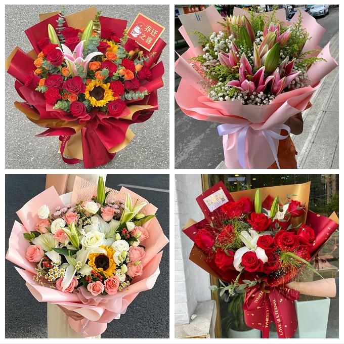 北京石景山区广宁五里坨鲁谷同城鲜花店玫瑰百合花束送老婆女朋友