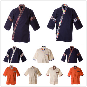 花布日韩寿司料理日式厨师工衣女制服上装工作服