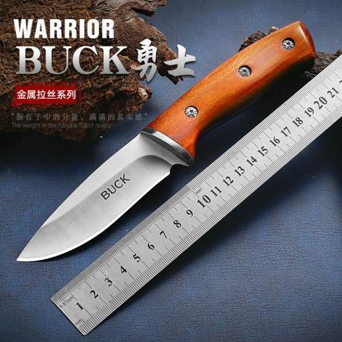 巴克一体龙骨高硬度小直刀户外野营防身直刀手把肉刀随身水果刀