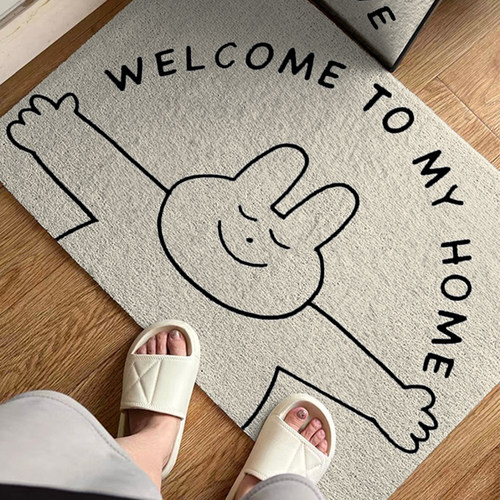原素入户门地垫丝圈进门脚垫玄关家用垫子门内门外防滑垫卡通简约