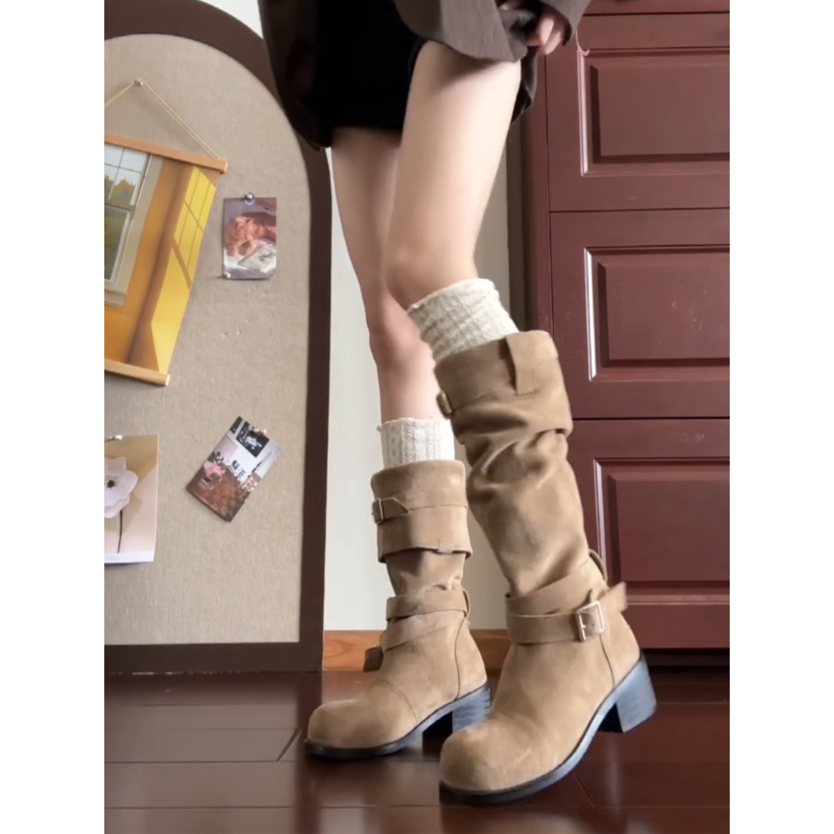 牛皮版美拉德复古西部牛仔靴