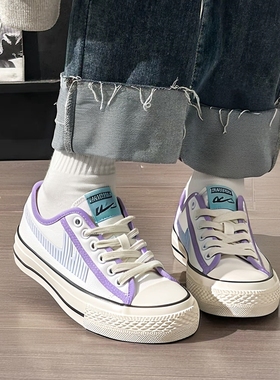 回力新中式蓝色帆布鞋女夏季新款透气休闲鞋子低帮平底韩版板鞋女