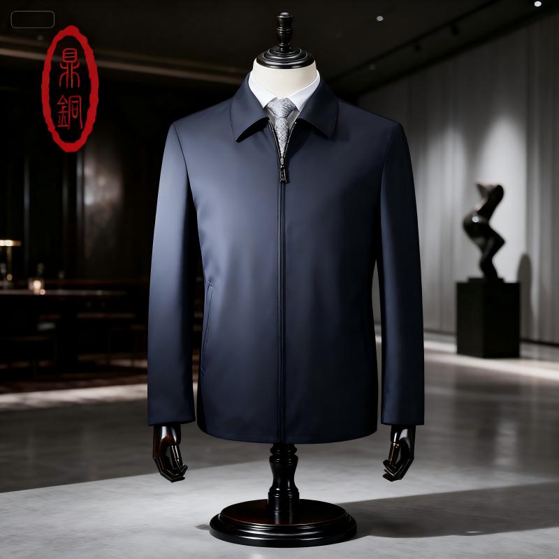 羊毛夹克男翻领商务男士行政干部