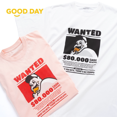 adlib香港 美式圆领夏季趣味Wanted PAN图案印花短袖 ZT1756