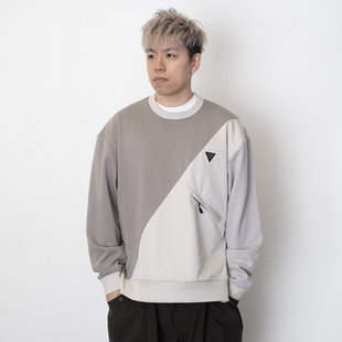 拼布卫衣 日系复古重磅圆领上衣 SW400 潮牌男女款 adlib香港