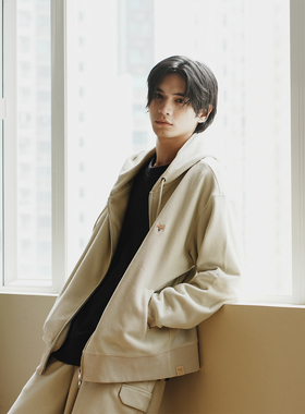 adlib香港 春秋新款男女柴犬P仔绣花图案有帽拉链长袖外套 SW480