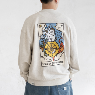 adlib香港春秋Catarot 卫衣ZW539 V1.1猫咪印花图案宽松纯棉长袖