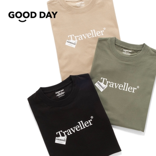 adlib香港 潮牌新款男女宽松Traveller图案印花纯棉短袖ZT897