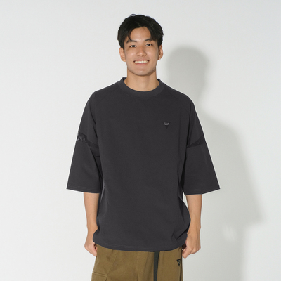 adlib香港 潮牌男前后拼接七分袖机能防水设计感大口袋T恤 TP1338