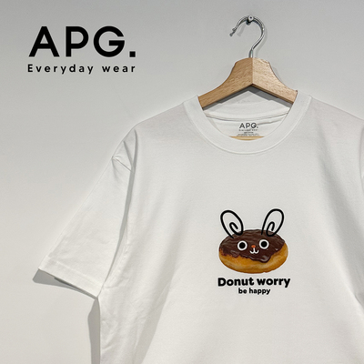 adlib 男士高端纯棉白色T恤APG新款短袖男夏季潮流情侣爆款TE0152