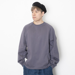 圆领立体口袋卫衣 散边英文字句绣花长袖 SW485 潮牌男士 adlib香港