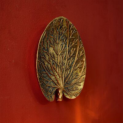 创意家居热带植物叶子墙壁挂饰树脂材质艺术仿旧金色叶子造型