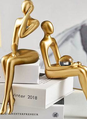 创意小金人抽象人物现代装饰家居现代抽象人物艺术设计装饰摆设