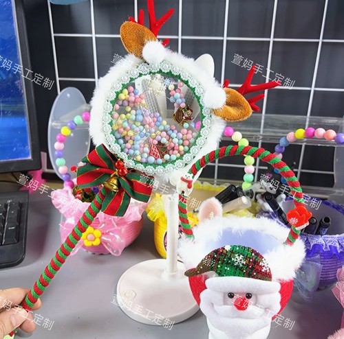 手工制作成品 圣诞节发光魔法棒小提篮发箍儿童节日生日礼物包邮