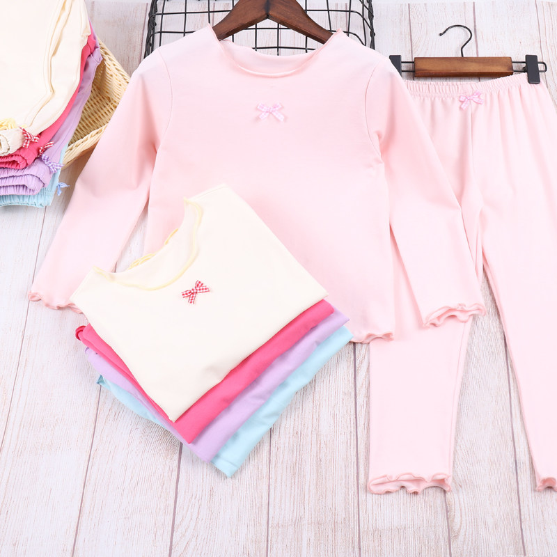 2024 SPRING AUTUMN NEW COTTON KIDS BABY GIRLS LOUNGEWEAR GIRLS LONG SLEEVES LONG PANTS SET CASUAL PAJAMAS