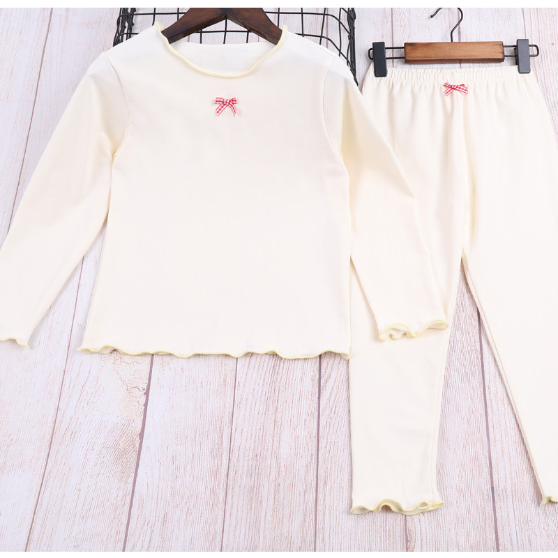 2024 SPRING AUTUMN NEW COTTON KIDS BABY GIRLS LOUNGEWEAR GIRLS LONG SLEEVES LONG PANTS SET CASUAL PAJAMAS