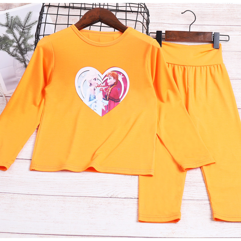 COOL MODAL GIRLS PAJAMAS HIGH WAIST BELLY PROTECTION HOME CLOTHES BABY AIR CONDITIONING CLOTHES SUMMER GIRLS MOSQUITO REPELLENT CLOTHES SPRING AND AUTUMN