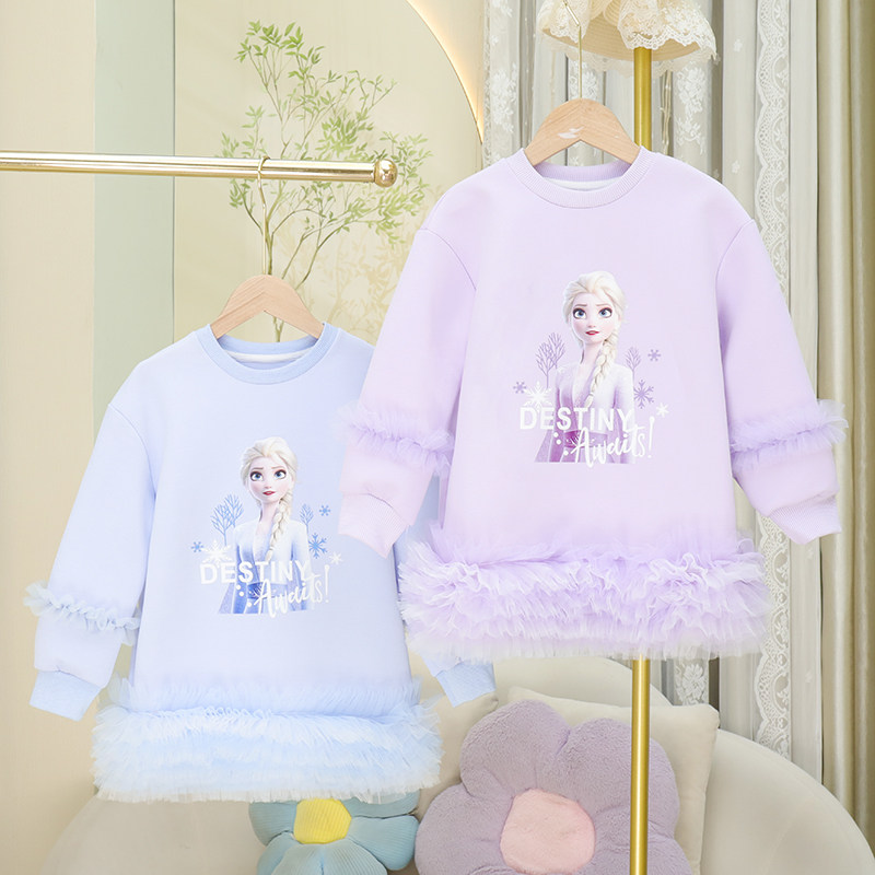 2024新款女童卫衣裙秋冬季韩版儿童连衣裙宝宝女孩长袖网纱连衣裙,童装/婴儿装/亲子装,套装,淘宝优惠券,粉丝福利购,淘宝优惠卷