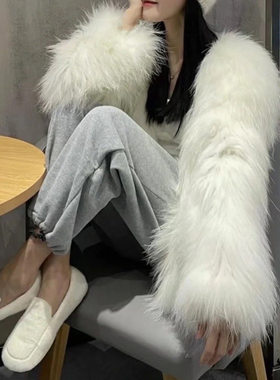 海宁皮草皮真貉子皮毛编织皮草中长外套女2026新款洋气大衣显瘦