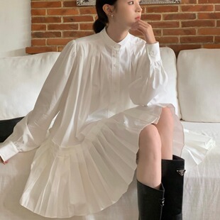 LUXCRAIG复古宽松显瘦欲香甜心白色连衣裙女MXON时尚店长推荐