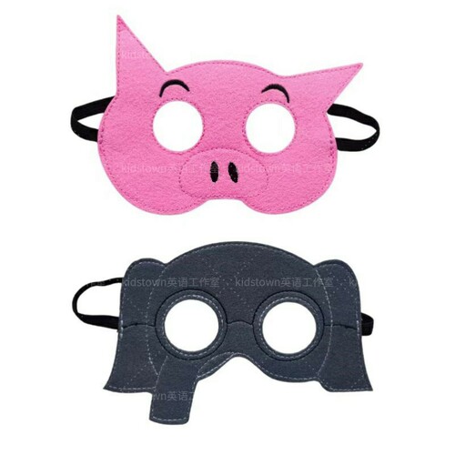 小猪小象绘本故事儿童面具the elephant & piggie绘本故事教具