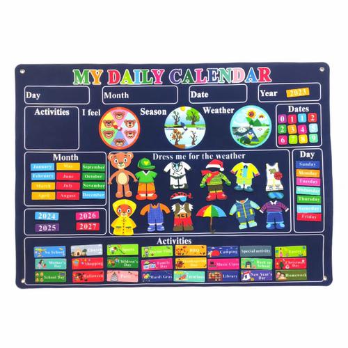 My daily calendar日历Circle time center毛毡布日历早教启蒙