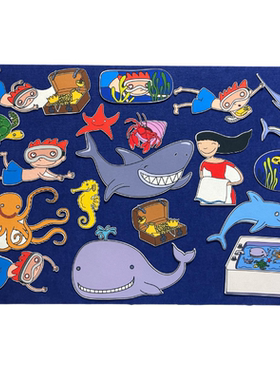 Way Down Deep in the Deep Blue Sea在深蓝色海洋的深处绘本教具