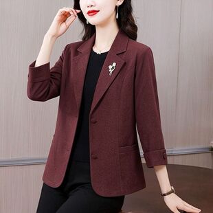休闲小西装外穿上衣春秋款轻奢外搭富婆女装阔太太外套二八月西服