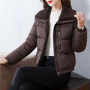 今年流行短外套冬装棉服保暖外搭潮流短款棉袄女上衣翻领棉衣