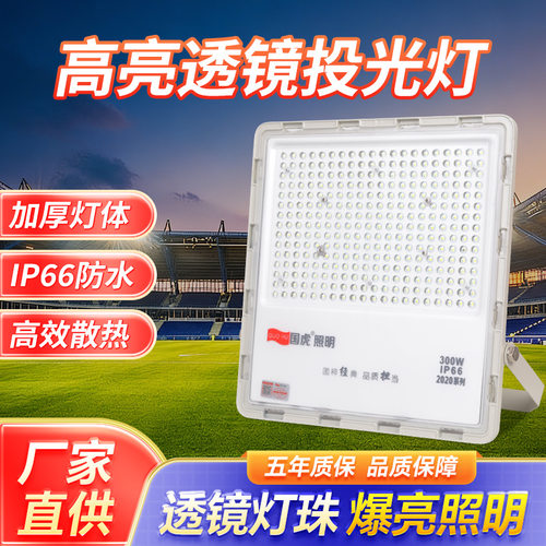 国虎照明2020投光灯LED户外防水照明探照球场射灯方形投光灯