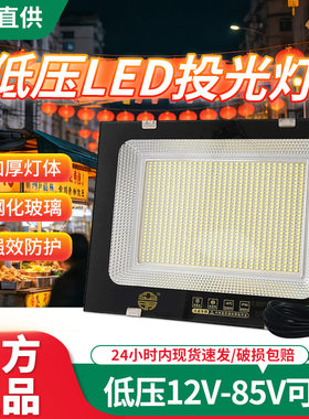 亚明led低压投光灯12V24V夜市摆摊灯船用直流探照灯户外防水照明