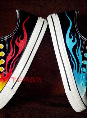 纯手工手绘情侣帆布鞋帆布鞋休闲