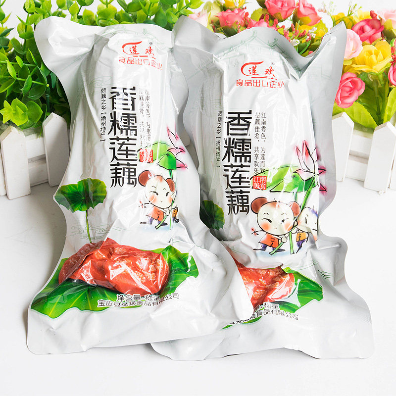 扬州特产宝应糯米藕蜜汁桂花香糯莲藕熟食莲欢甜糖藕真空包装3斤