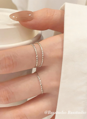 Basstudio不掉色买一送一素圈极细戒指女ins风叠戴食指戒百搭通勤