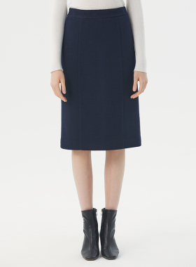 海兰丝半裙中长款显瘦a字裙2024冬季新款高腰半身裙 H233SK0