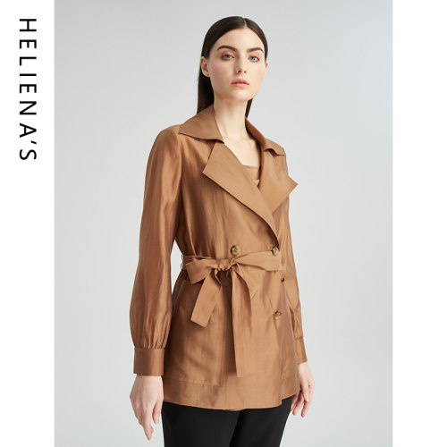 海兰丝经典细带收腰气质外套