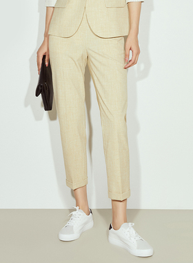 海兰丝轻商务高腰直筒通勤休闲西装裤 23年秋季新款裤子 H231SL05