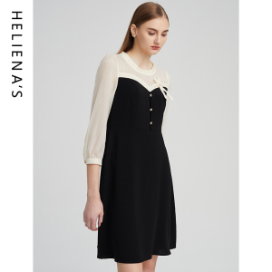 海兰丝秋季连衣裙法式工装小香风高级感显瘦裙子2024年新款长袖裙