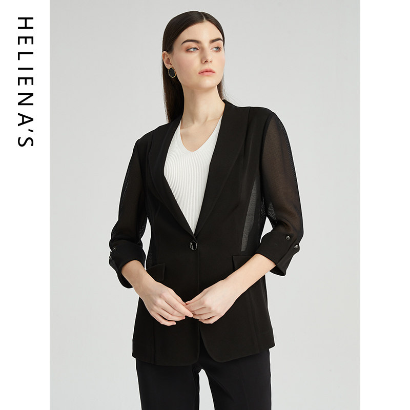海兰丝气质干练时尚黑色西服
