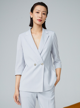 海兰丝西服 休闲通勤西装外套修身职业装秋季新款上衣H231JK03