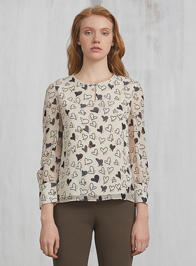 海兰丝 奢睿 女装 长袖T恤 商场同款 春夏新款S212TS07t恤